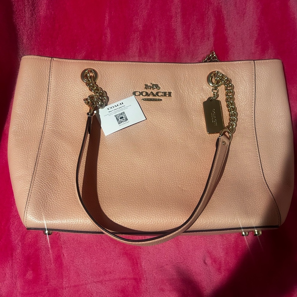 Coach Light pink Leather Tote with Gold Hardware